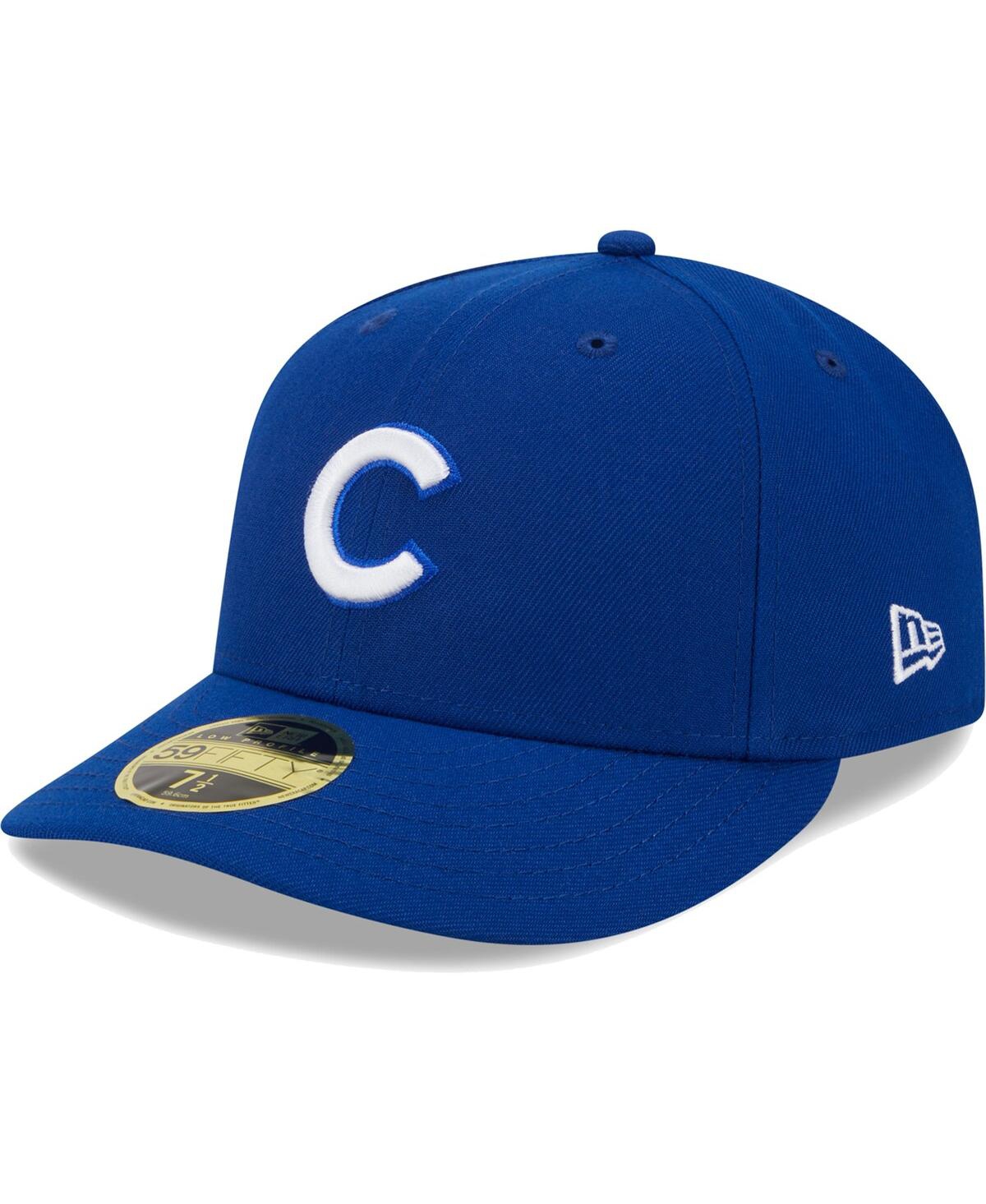 New Era Men's  Royal Chicago Cubs White Logo Low Profile 59fifty Fitted Hat