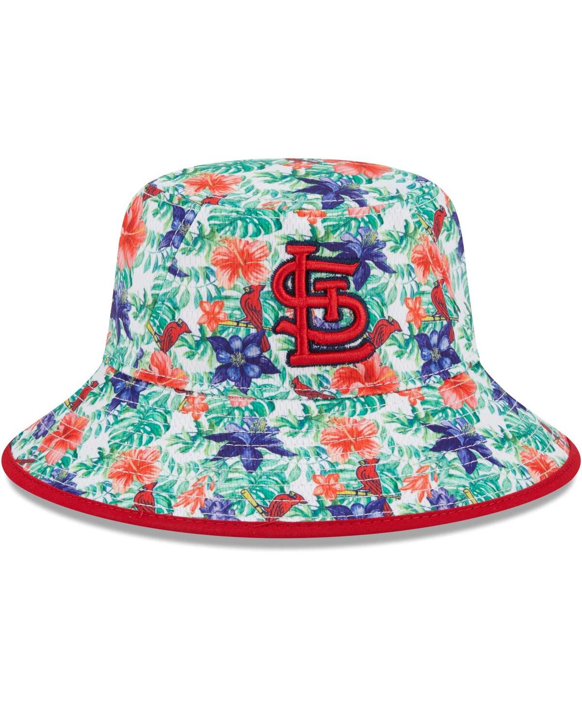 Shop New Era Men's  St. Louis Cardinals Tropic Floral Bucket Hat In Red