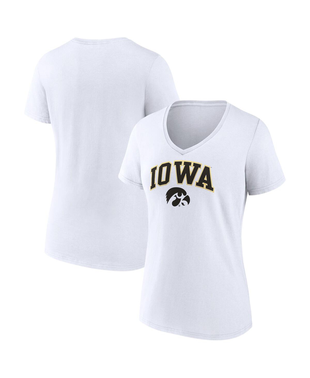 Fanatics Women's  White Iowa Hawkeyes Evergreen Campus V-neck T-shirt