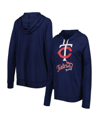 Women's Navy Minnesota Twins Pre-Game Raglan Pullover Hoodie