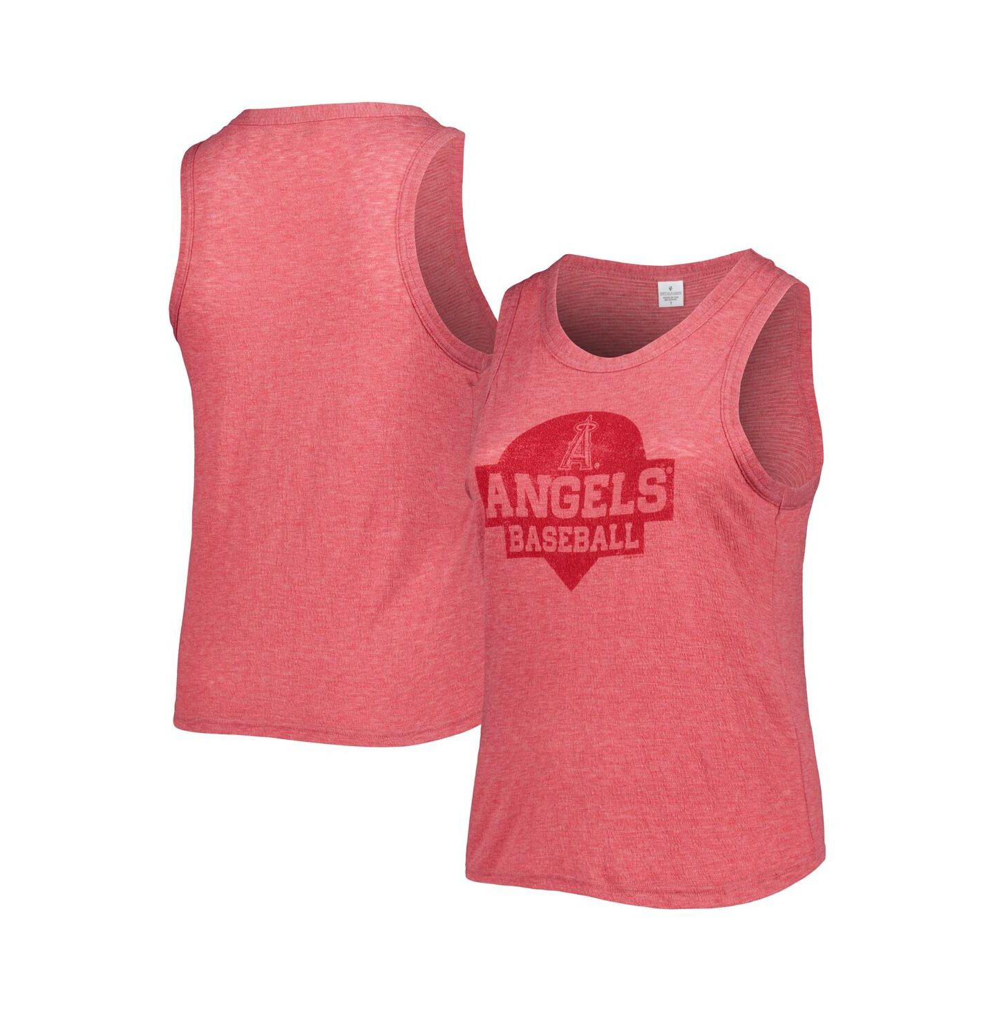 Женский топ Soft As A Grape Red Los Angeles Angels Plus Size High Neck Tri-Blend — фото 1