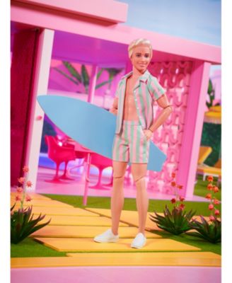 Barbie The Movie Collectible Ken Doll Wearing Pastel Striped Beach