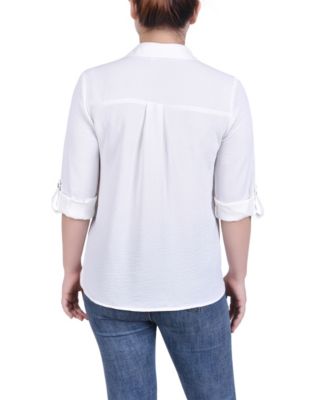 Women's Long Sleeve Roll Tab Blouse