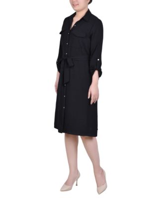 Women's Long Roll Tab Sleeve Shirtdress