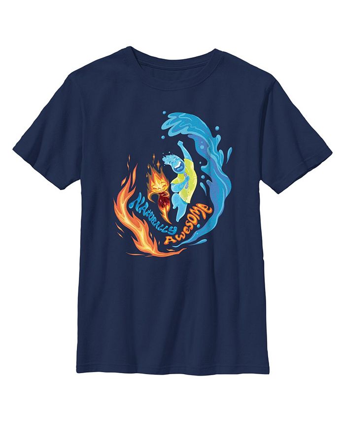 Elemental Boy's Ember and Wade Naturally Awesome T-Shirt Blue