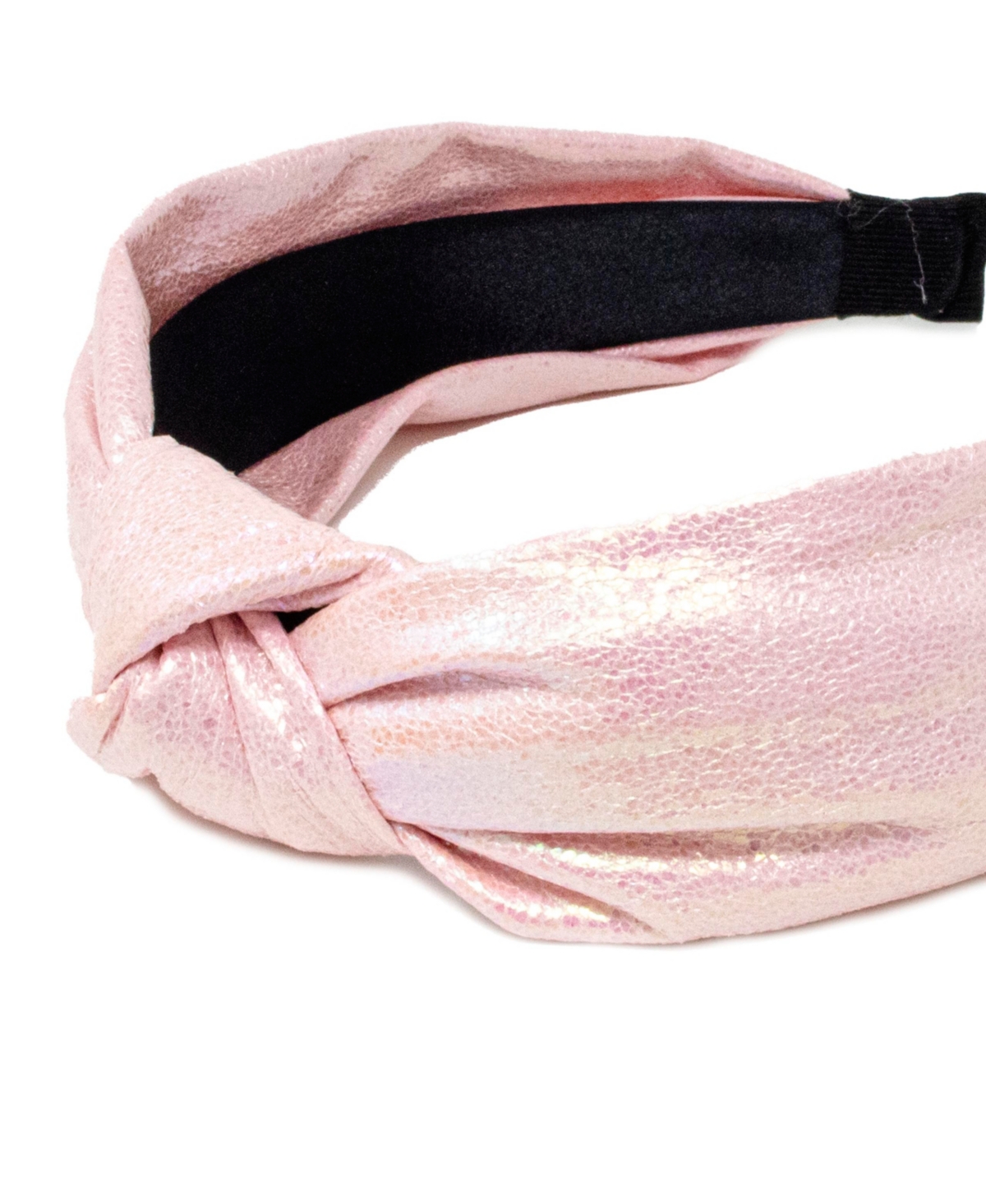 Tiny Treats Girls Pearl Shiny Knotted Headband -pastel Pink