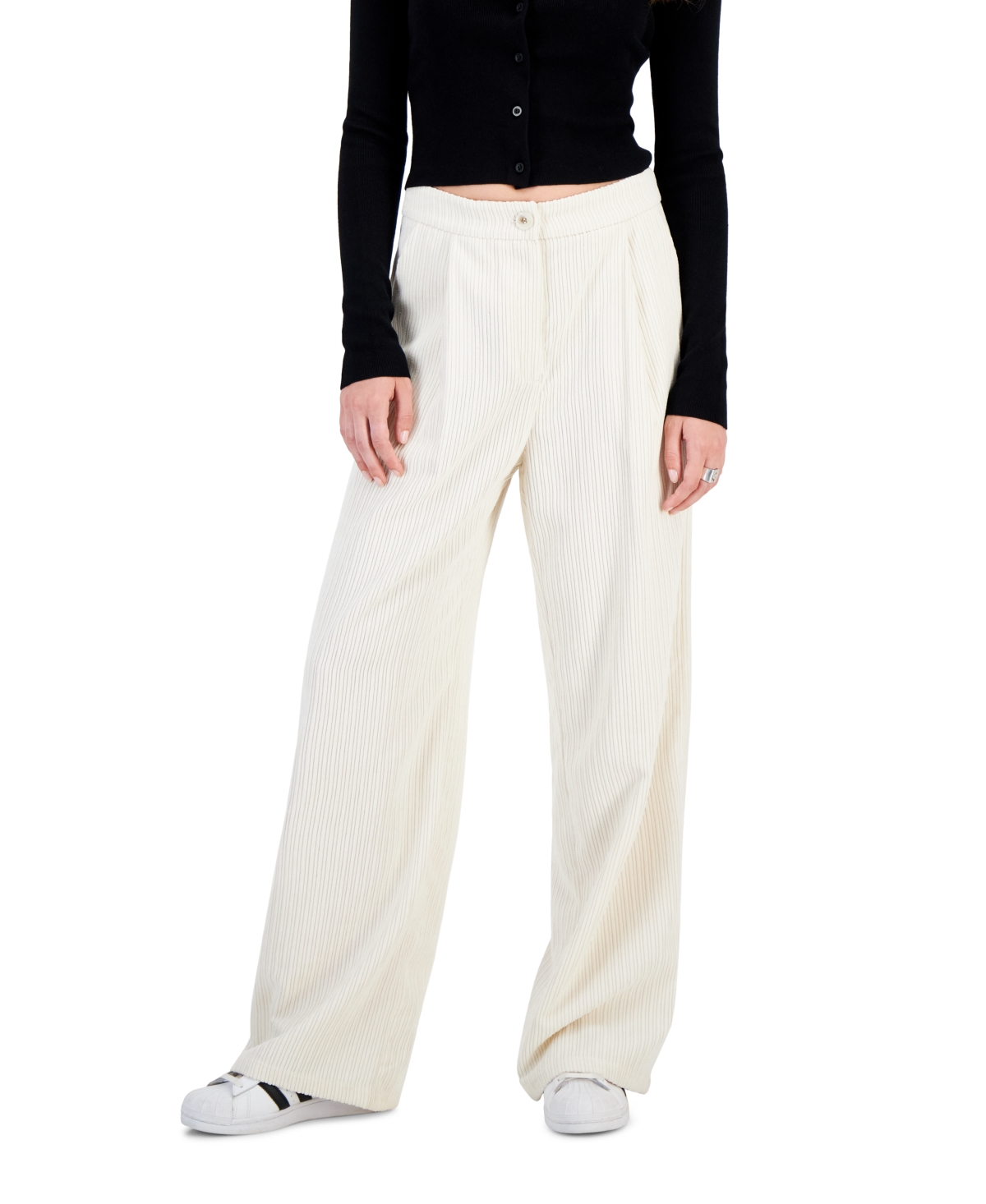And Now This Women's Corduroy Pleated Wide-leg Pants In Bone