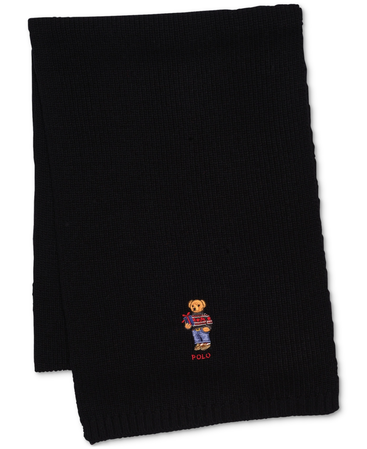 Polo Ralph Lauren Men's Holiday Bear Performance Scarf In Black