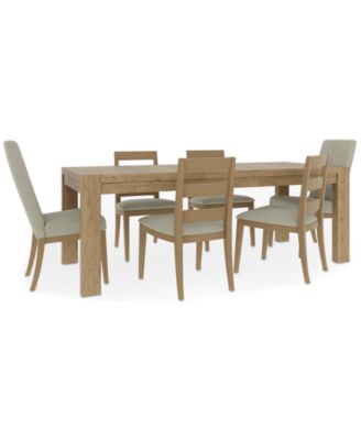 Davie Rectangular 7pc Dining Set (Table, 4 Ladder Side Chair & 2 Upholstered Chairs)