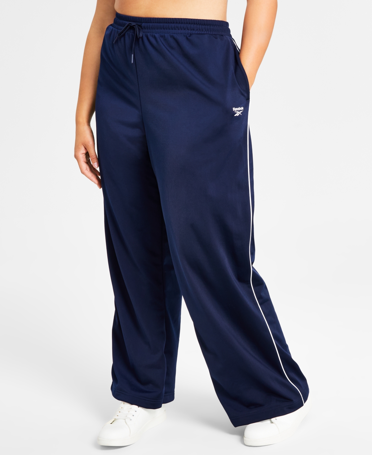 Reebok Women's Pull-On Drawstring Tricot Pants, A Macy's Exclusive - Vector Navy