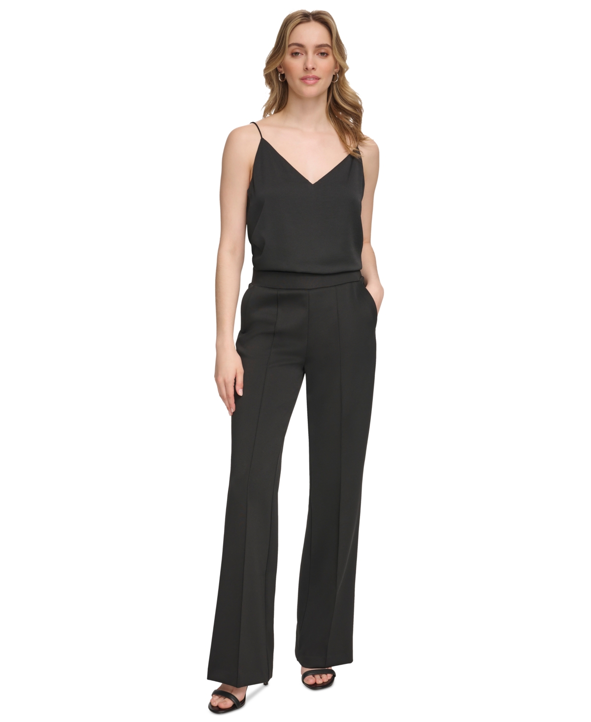 Calvin Klein Women's Seam-Front Wide-Leg Pants