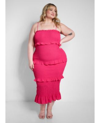 Rebdolls Women's Plus Size Ruffle Smocked Dress - Macy's