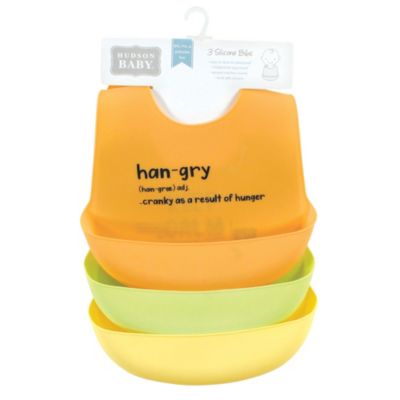 Triple Pack of Durable Silicone Baby Bibs