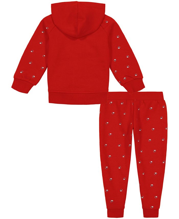 Tommy Hilfiger Toddler Girl Heart Logo Print Fleece Hoodie Sweatsuit, 2 ...