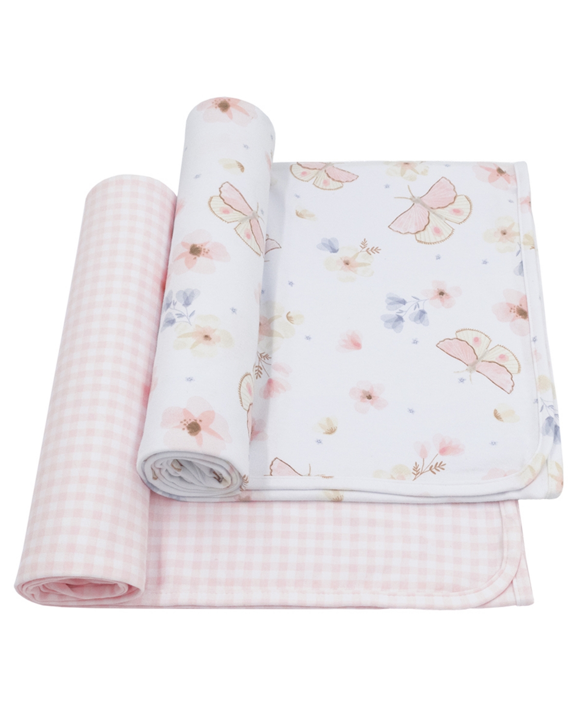 Living Textiles Baby Girls Cotton Jersey Swaddle Blankets, Pack Of 2 In Multicolor