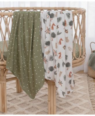 Baby Boys or Baby Girls Printed Swaddle Blankets, Pack of 2