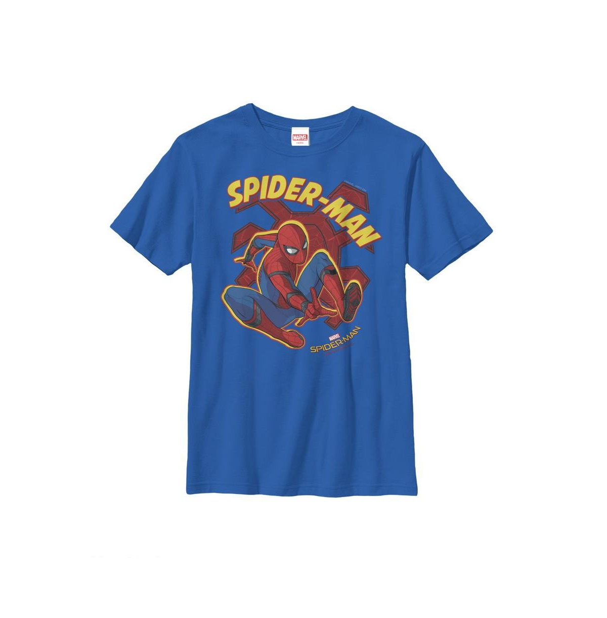 Marvel Boy's  Spider-man: Homecoming Leap Child T-shirt In Royal Blue
