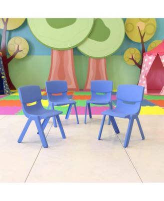 4 Pack Plastic Stackable Pre-K/School Chairs With 10.5"H Seat