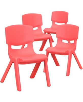 4 Pack Plastic Stackable Pre-K/School Chairs With 10.5"H Seat