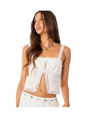 Women's Peony Split Front Lacey Top - Macy's