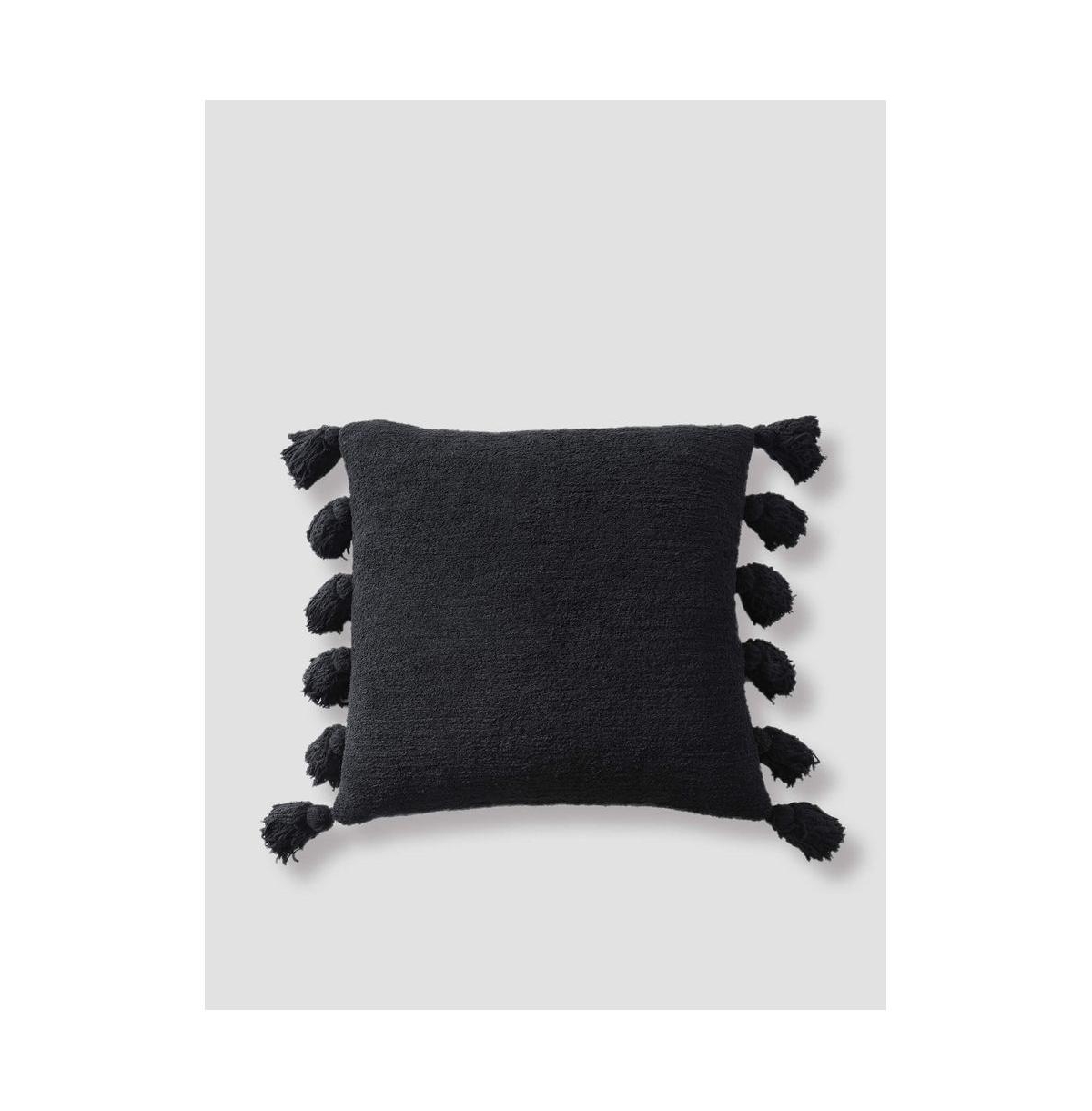 Sunday Citizen Pom Pom Decorative Pillow, 20" X 20" In Black