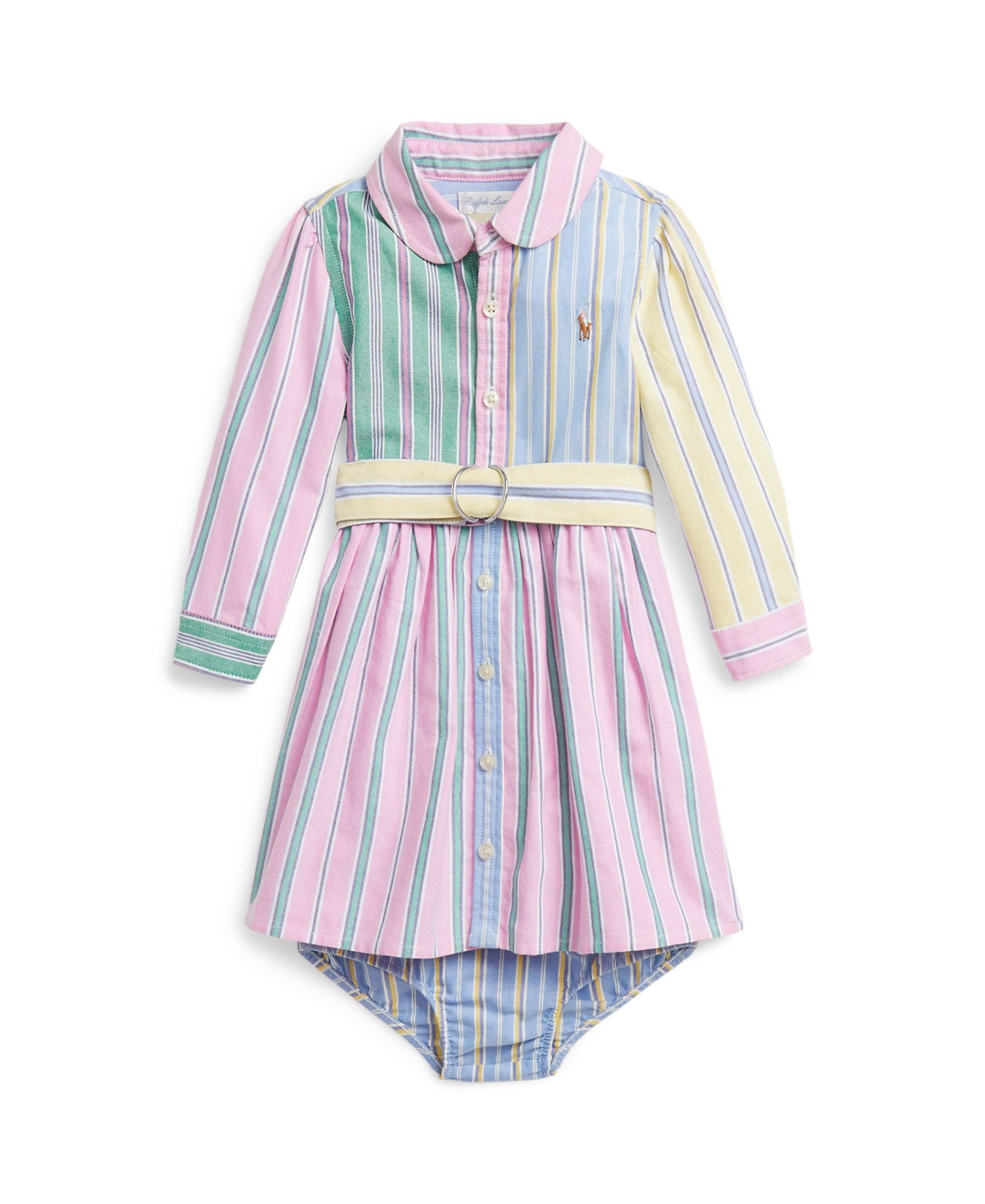 Polo Ralph Lauren Baby Girls Belted Oxford Fun Shirt Dress In Funshirt