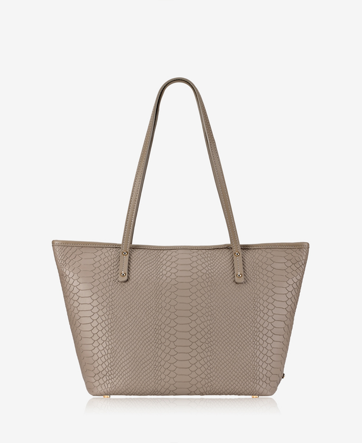 Shop Gigi New York Taylor Leather Zip Tote In Stone