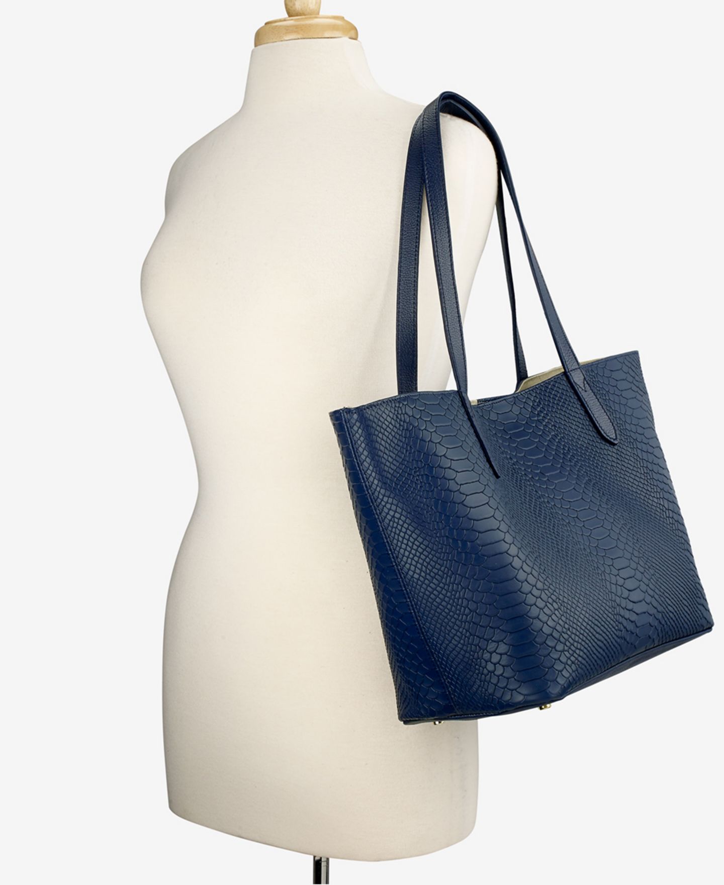 Женская сумка GiGi New York Teddie Extra-Large Leather, цвет: Тёмно-синий — фото 2
