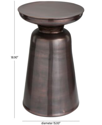19" Metal with Bell Shaped Base Accent Table