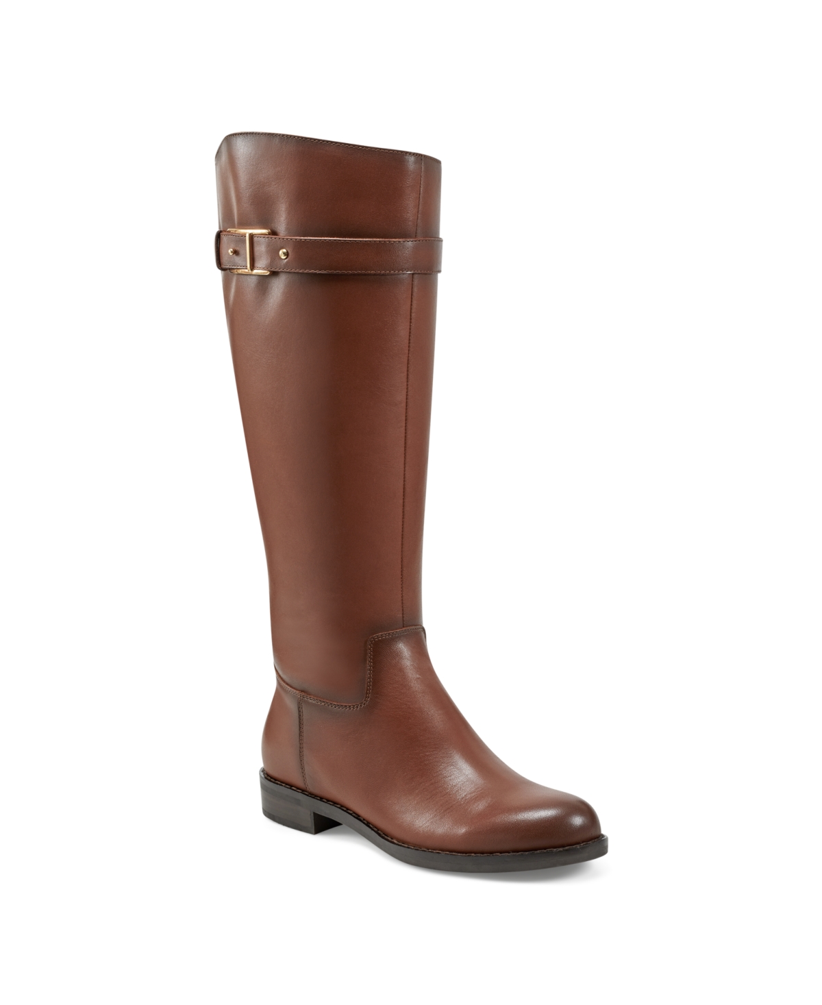 Women's Aubrey Round Toe Casual Riding Boots - Medium Brown Leather