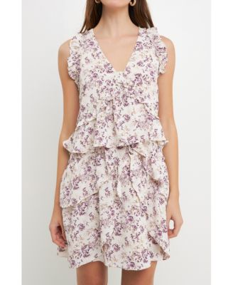 Women's Multi Ruffled Layered Mini Dress