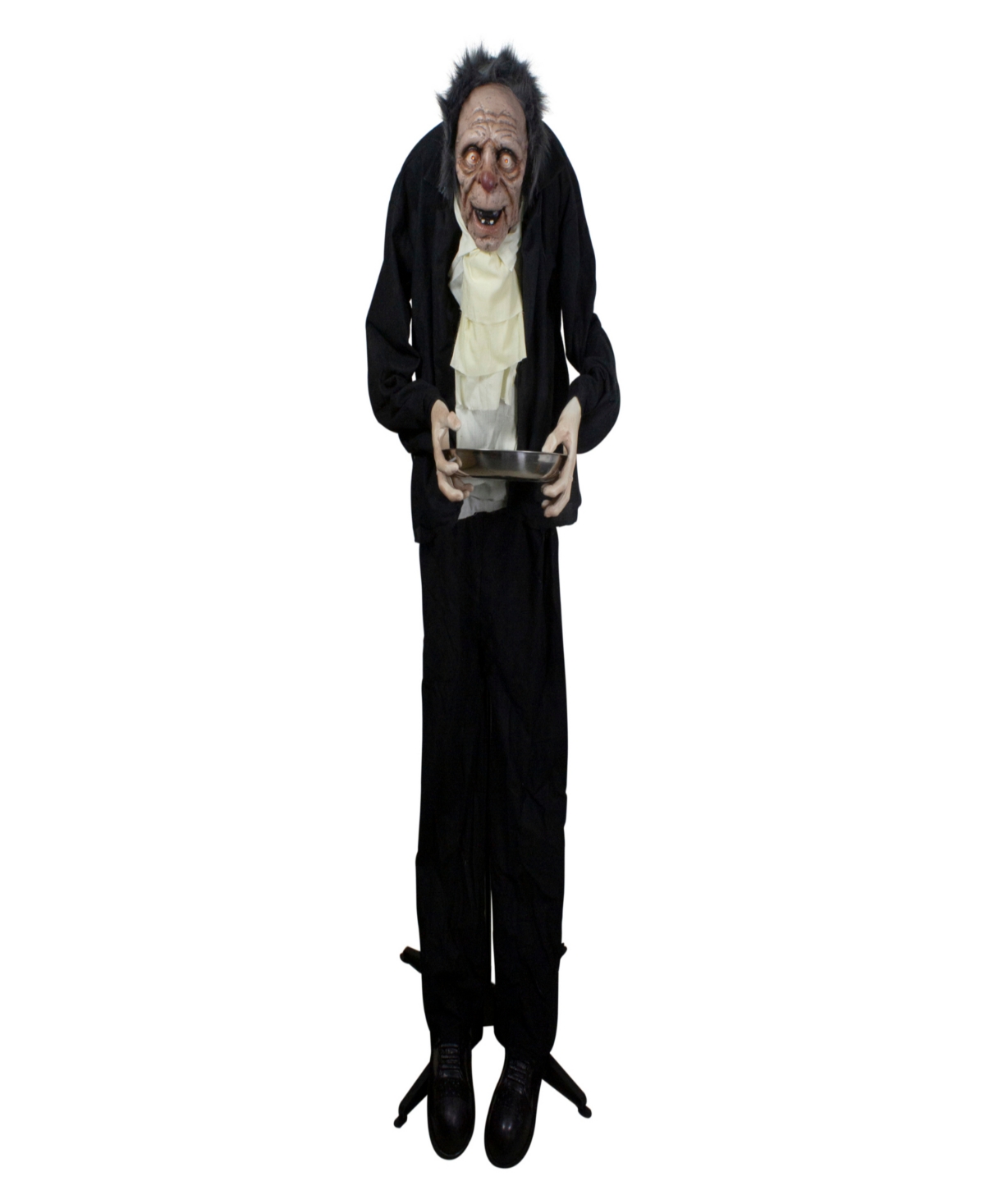 Northlight 6' Lighted Animated Scary Butler Standing Halloween Decoration In Black