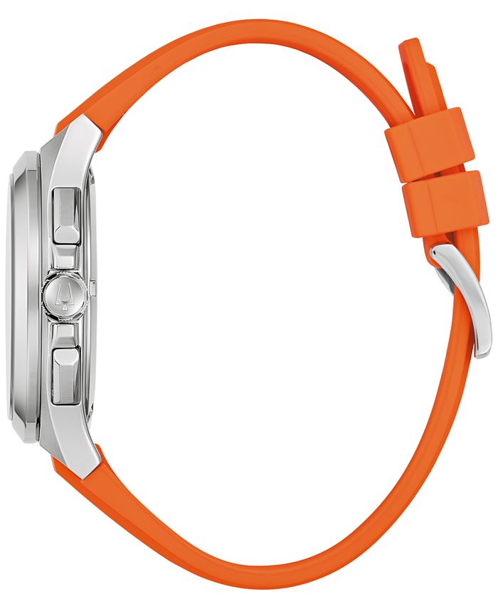 Bulova Men's Chronograph Marc Anthony Maquina Orange Silicone Strap