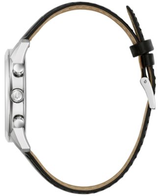 Men's Chronograph Classic Sutton Black Leather Strap Watch 41mm