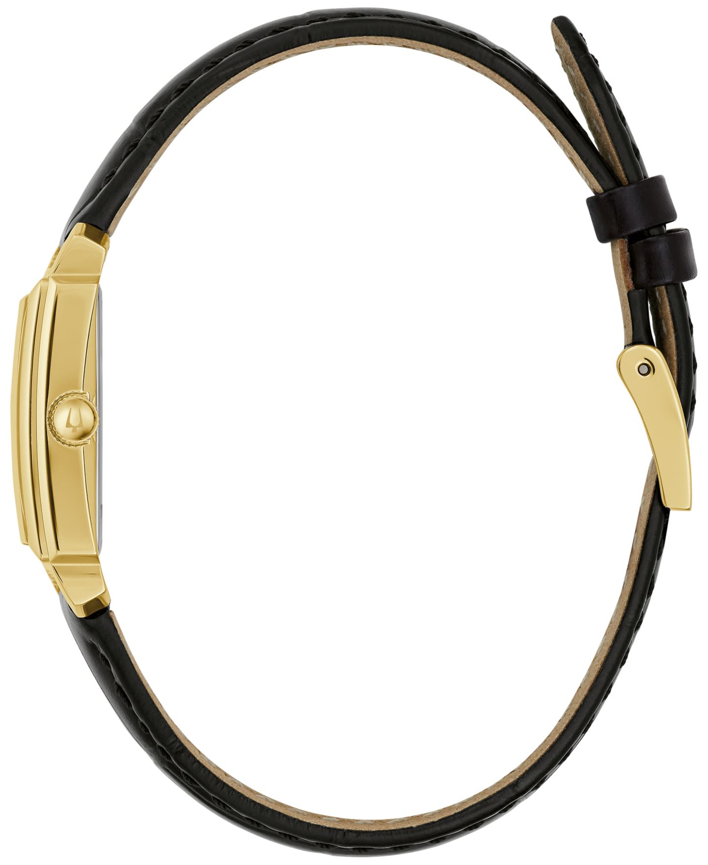 Женские часы Bulova Classic Sutton Diamond Accent Black Leather Strap Watch 21mm — фото 2