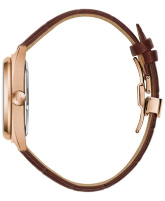 Men's Automatic Classic Surveyor Brown Leather Strap Watch 41mm