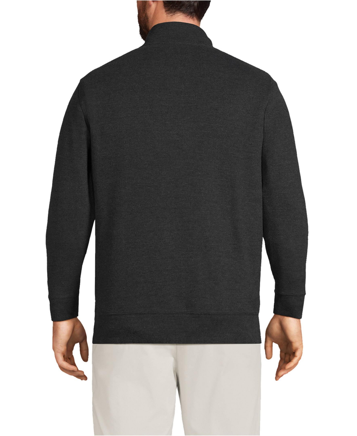 Lands' End Men's Big & Tall Bedford Rib Quarter Zip Sweater