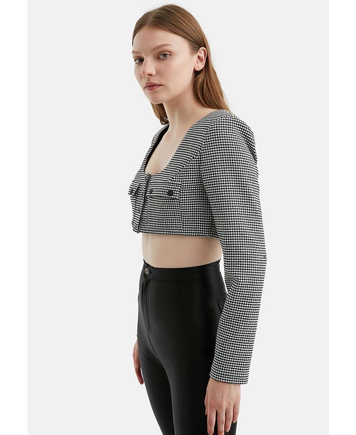 NOCTURNE Women's Shoulder Pad Crop Top Macy's