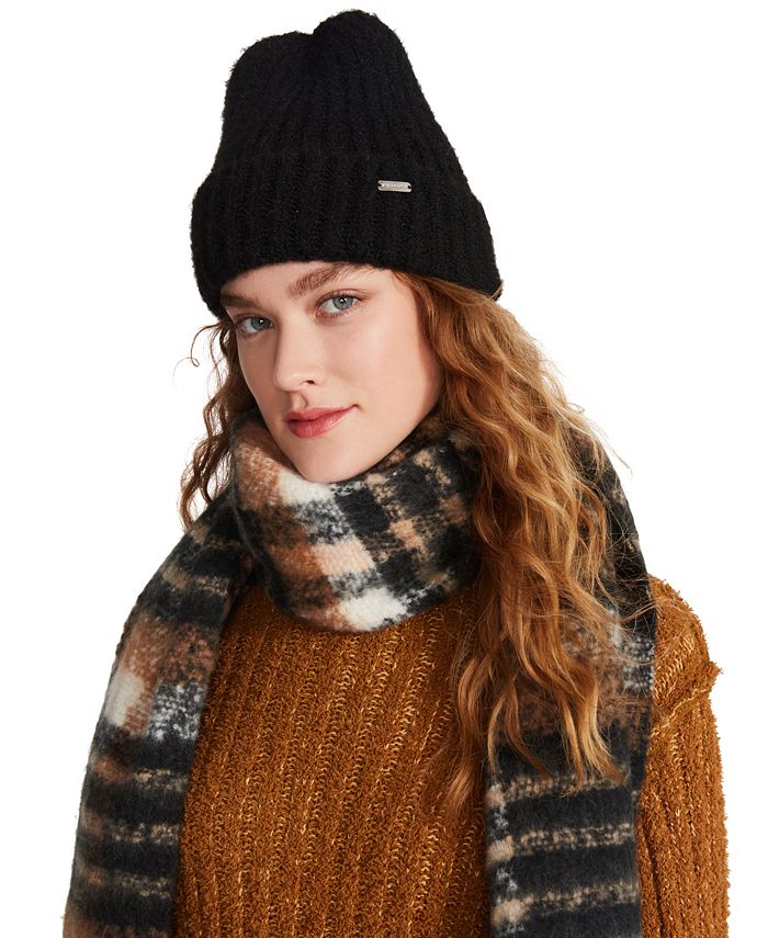 Steve Madden Women's Brushed Plaid Scarf & Beanie Boxed Gift Set Macy's