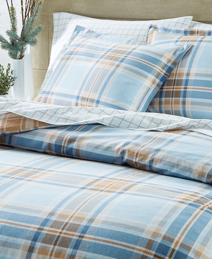 Charter Club Homespun Plaid Flannel Comforter, Full/Queen, Created for ...