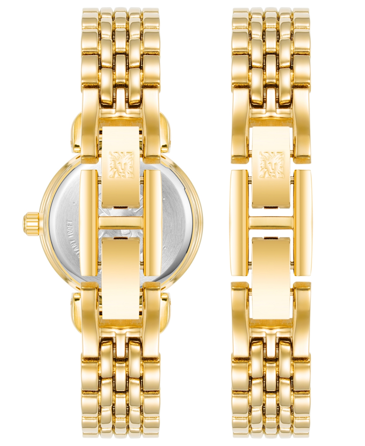 ANNE KLEIN WOMEN'S QUARTZ GOLD-TONE ALLOY WATCH 24MM SET 