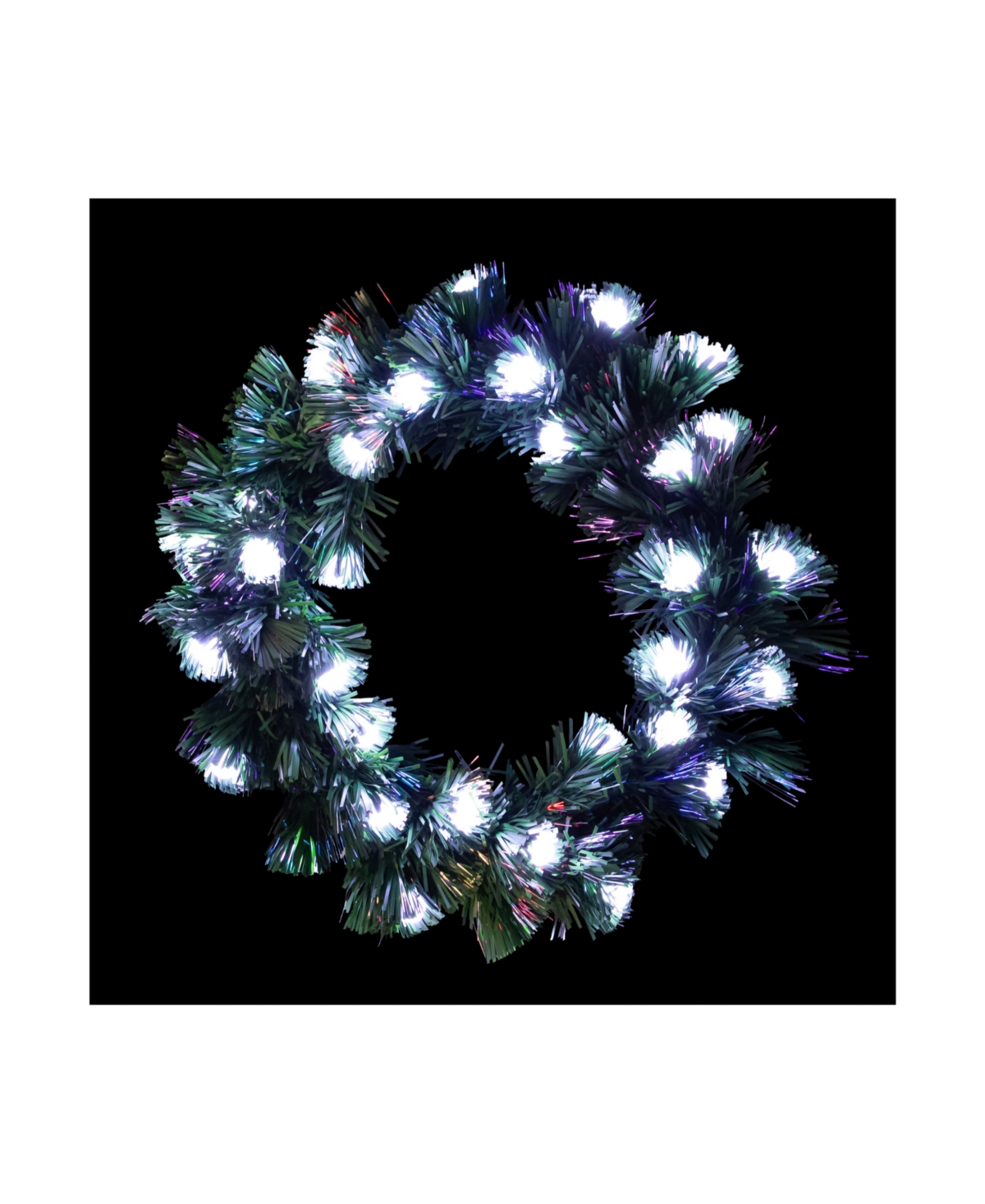 Pre-Lit Color Changing Fiber Optic Artificial Christmas Wreath with Balls