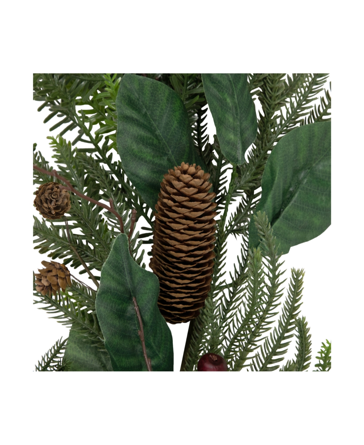Mixed Foliage with Pine Cones and Berries Christmas Garland Unlit