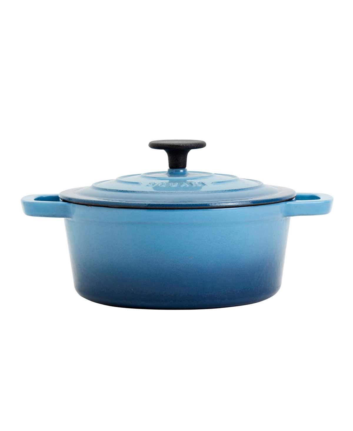 Smith And Clark Cast Iron 3 Quart Round Enamel Dutch Oven In Blue