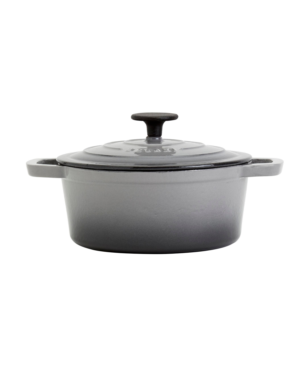 Smith And Clark Cast Iron 3 Quart Round Enamel Dutch Oven In Gray