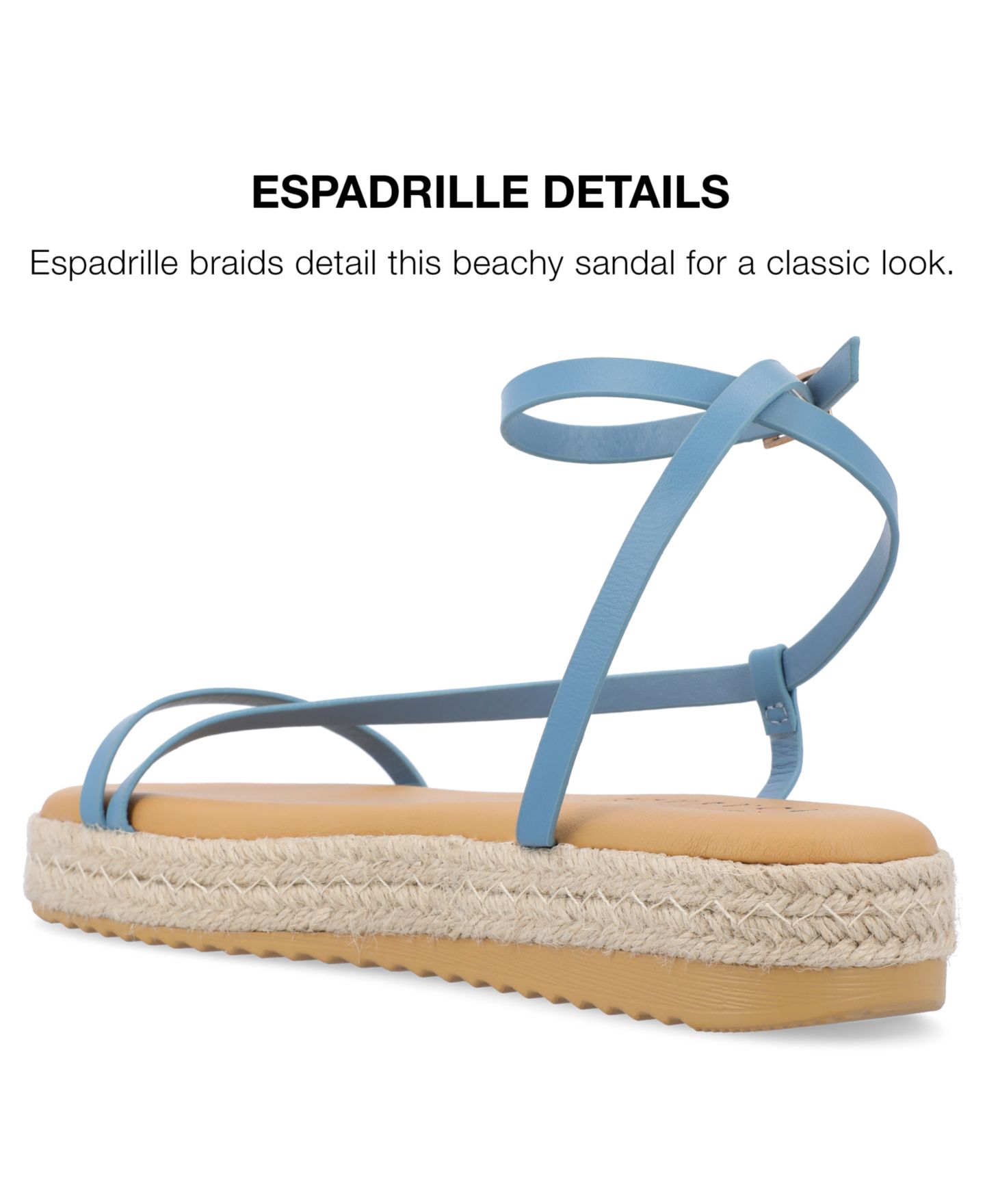 Женские сандалии Journee Collection Odelia Espadrille Platform, цвет: Синий — фото 8