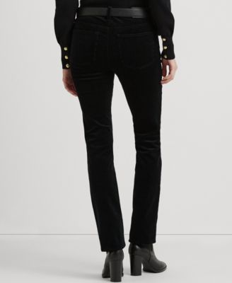 Petite Stretch Corduroy Mid-Rise Straight Pants
