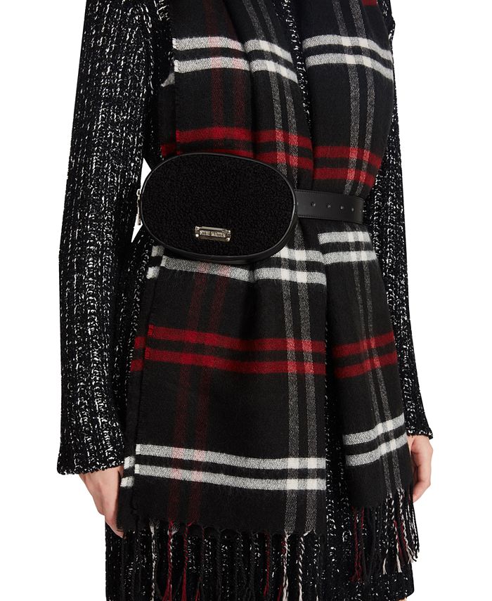 Steve Madden Women s Faux Shearling Oval Belt Bag Macy s