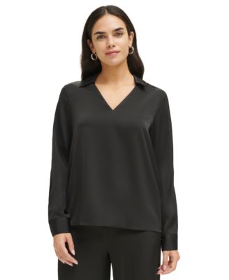 Calvin klein long sleeve blouse hotsell