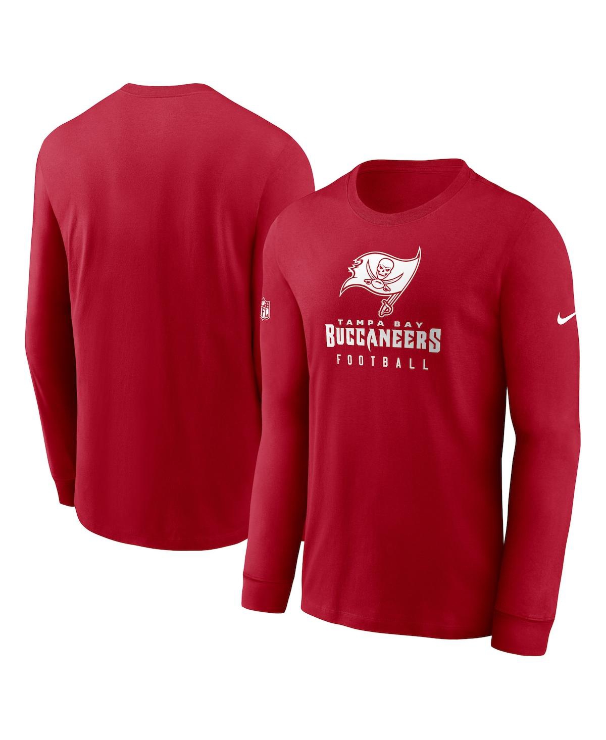 NIKE MEN'S NIKE RED TAMPA BAY BUCCANEERS SIDELINE PERFORMANCE LONG SLEEVE T-SHIRT